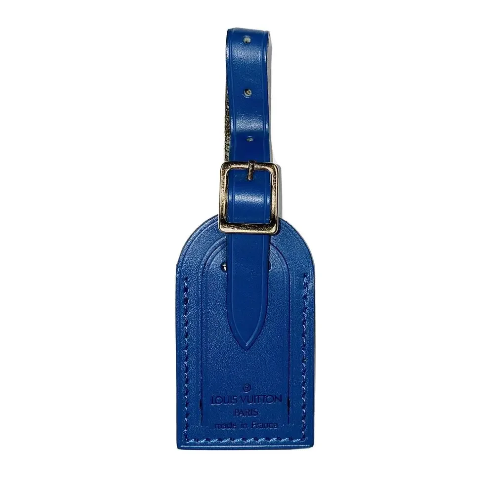 Louis Vuitton Blue Luggage Name Tag Small Gold-tone Buckle Rivet France